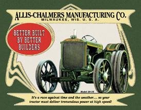 Allis Chalmers Tractor Tin Sign #1134