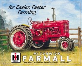 International Harvester Farmall Tractor Tin Sign #825