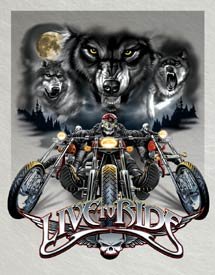 Wolf Pack Live To Ride Motorcycle Tin Sign #1442