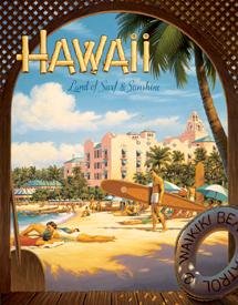 Hawaii Beach Tin Sign #1161