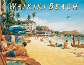 Waikiki Beach Tin Sign #1207