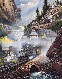 Steam Engine Train Tin Sign #1033