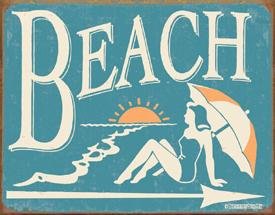 Beach This Way Tin Sign #1176