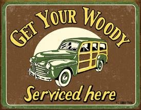 Woody Car Service Tin Sign #1192
