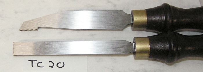 CROWN Pair of 20 TPI Thread Chasers Woodturning Tools TC20