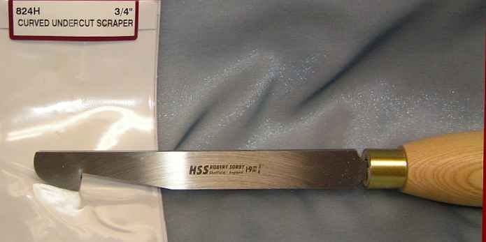 Sorby Woodturning Curved Undercut Scraper 3.4" 824H
