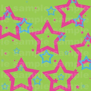 Miffle Stars - 12x12 - Green Background