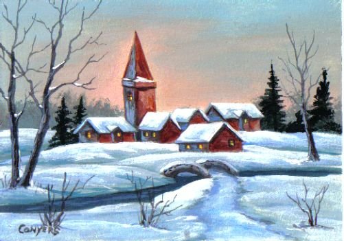 Winter Village Landscape