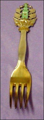 1930 Michelsen Sterling Enamel Christmas Fork