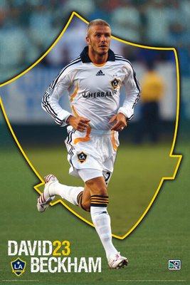 MLS DAVID BECKHAM POSTER LA Galaxy 23 RARE HOT 24X36