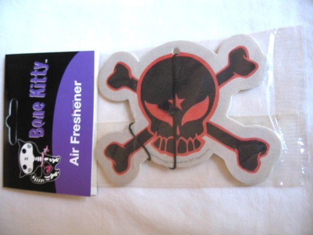 Skull and Crossbones Air Freshener Red & Black Punk Emo Goth Design