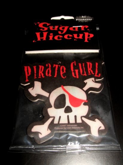 Skull Pirate Girl Air Freshener Red & Black Punk Emo Goth Design