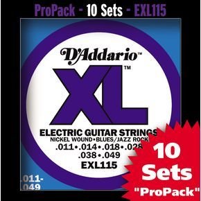 EXL115 Nickel- Blues/Jazz Rock Electric Guitar Strings ProPack