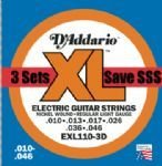 EXL110 Regular Light Gauge Electric Guitar Strings 3 Pack