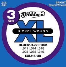 EXL115 Nickel-Blues/Jazz Rock Electric Guitar Strings 3 pack