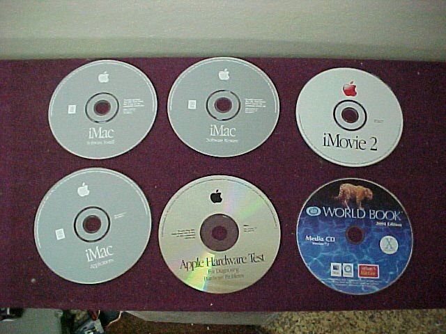 Apple iMac Install and Restore CDs w/ iMovie 2, World Book