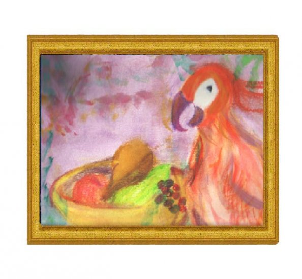 Parrot with Fruit