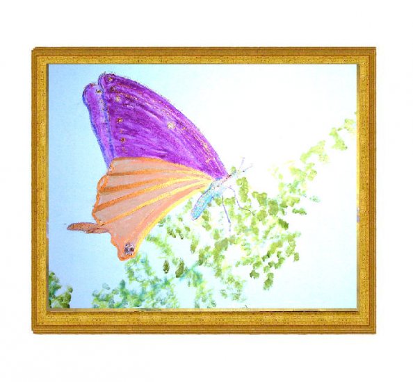 Butterfly on Green Leaf