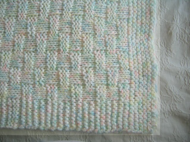 Thick 48x43 Handmade Knitted Pastel Baby Blanket Handcrafted
