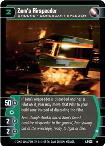 #043 Zam's Airspeeder (B) Star Wars TCG JG