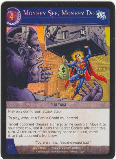 Monkey See, Monkey Do FOIL DCL-200 (R) DC Legends VS System TCG
