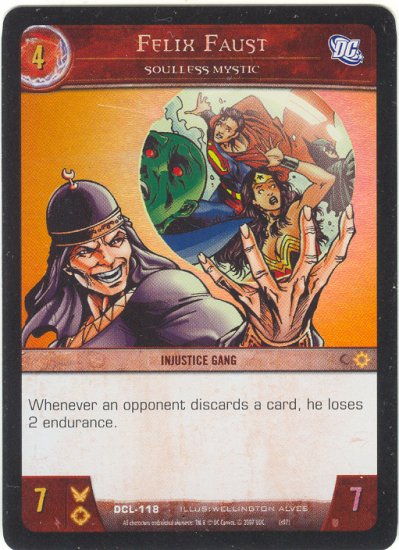 Felix Faust, Soulless Mystic FOIL DCL-118 (C) DC Legends VS System TCG