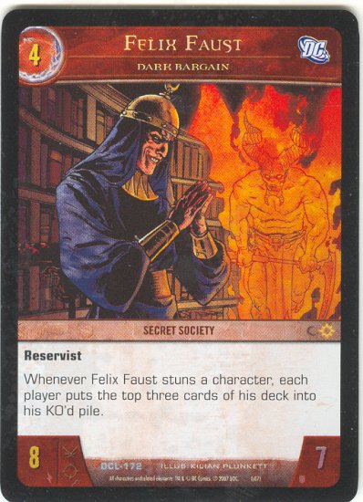 Felix Faust, Dark Bargain FOIL DCL-172 (U) DC Legends VS System TCG