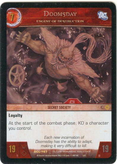 Doomsday, Engine of Destruction FOIL DCL-167 (R) DC Legends VS System TCG