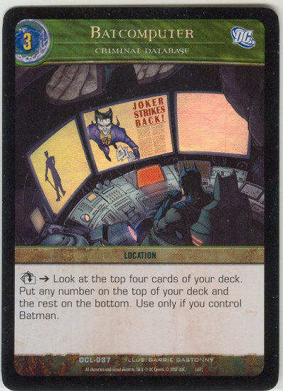 Batcomputer, Criminal Database FOIL DCL-037 (U) DC Legends VS System TCG