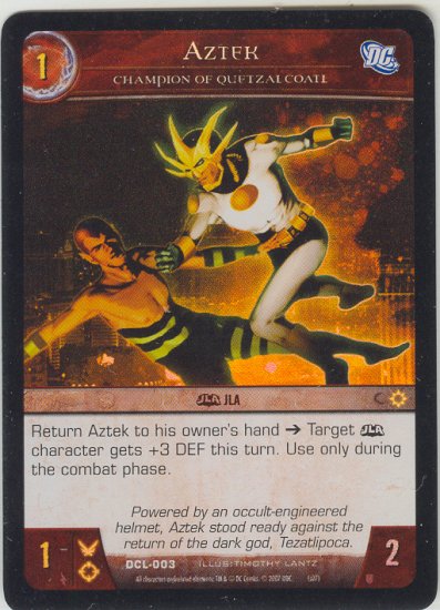Aztec, Champion of Quetzalcoatl FOIL DCL-003 (C) DC Legends VS System TCG