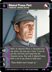 #2 Admiral Firmus Piett (B) (ESB rare) Star Wars TCG