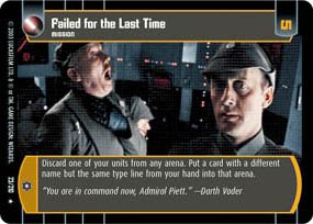 #23 Failed for the Last Time (ESB rare) Star Wars TCG