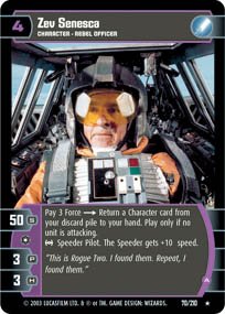 #70 Zev Senesca (A) (ESB rare) Star Wars TCG