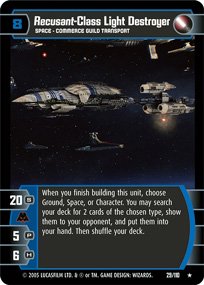 #29 Recusant-Class Light Destroyer Star Wars TCG (ROTS rare)