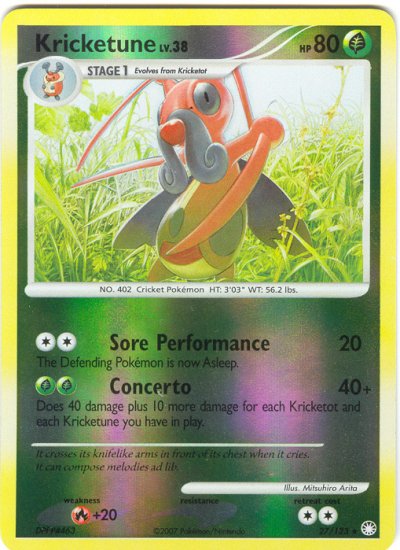 27 Kricketune REVERSE FOIL (R) Mysterious Treasures Pokemon TCG