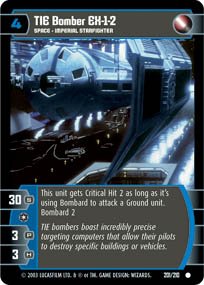 #202 TIE Bomber EX-1-8 Star Wars TCG (ESB common)