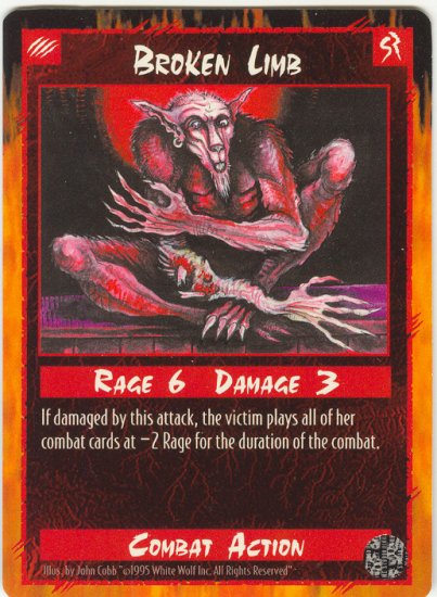 Broken Limb Combat C Rage CCG Limited Edition