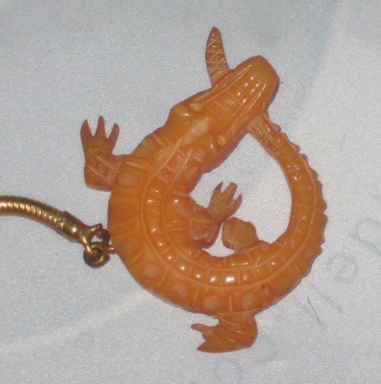 italian bakelite or galith alligator charm