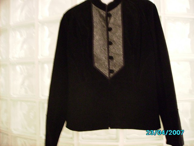 Sharif Designer suede jacket with tooled leather bib