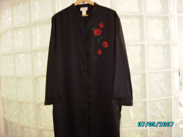 Black satin sleep shirt