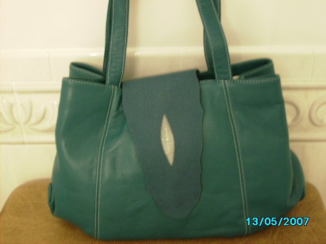 Carlos Falchi designer leather and stingray bag