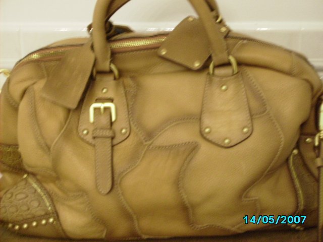 Ladies high end fine leather designer inspired satchel