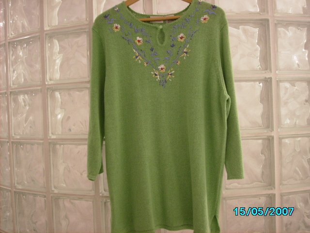 Ladies knit embroidered tunic