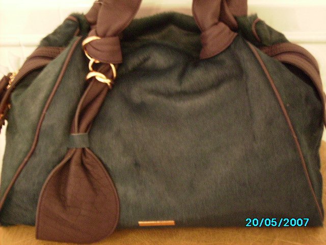Sharon Gioe limited edition calves hair leather designer satchel