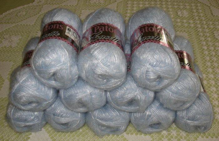 $78 Lot--12 Skeins Lacette "Beautiful Blue" Yarn + Free Gift!