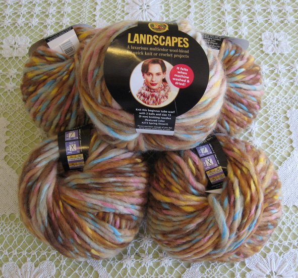 $30 Lot--5 Skeins Landscapes "Spring Desert" Yarn + Free Gift!