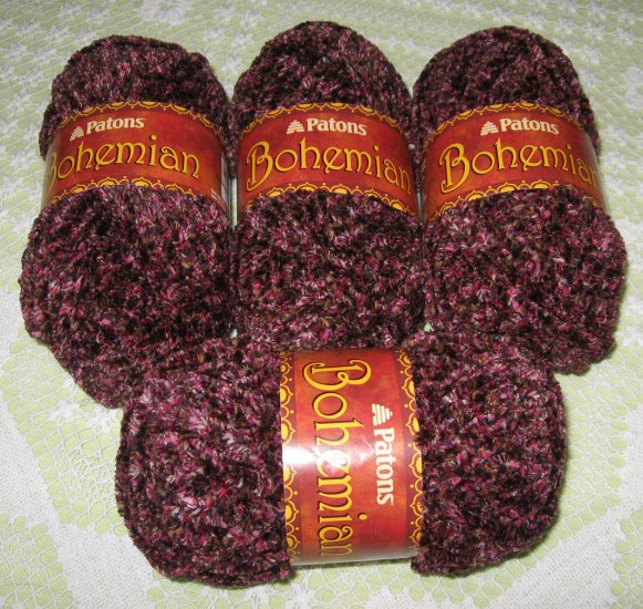 $28 Lot--4 Skeins Bohemian "Wandering Wines" Yarn + Free Gift!