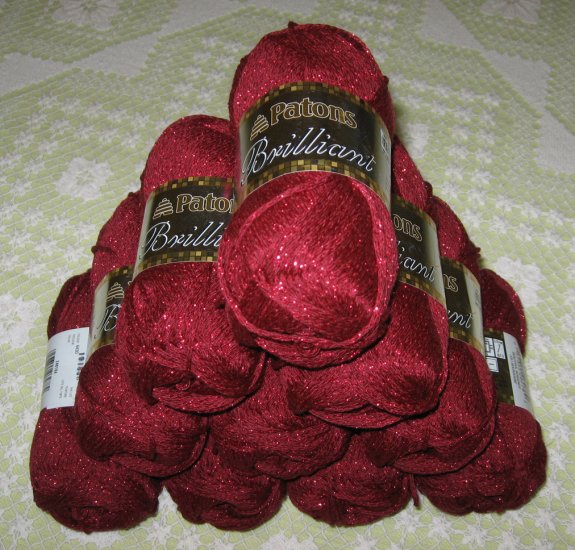 $40 Lot--8 Skeins Brilliant "Beautiful Burgundy" Yarn + Free Gift!