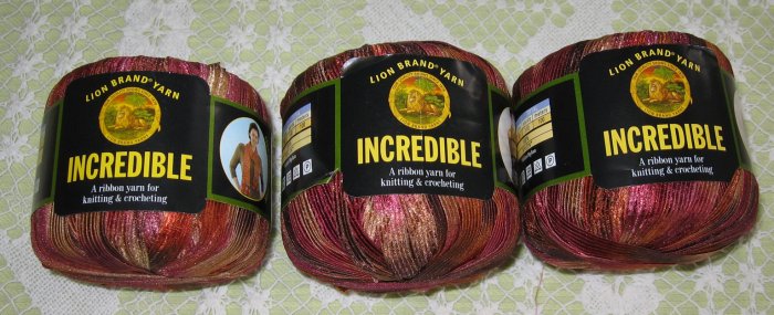 $18 Lot--3 Skeins Lion Brand Incredible "Autumn Leaves" Yarn + Free Gift!