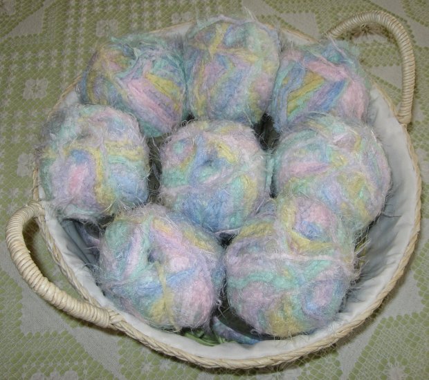 $47 Lot--8 Skeins Yarn Bee Luscious "Party Mints" Yarn + Free Gift!
